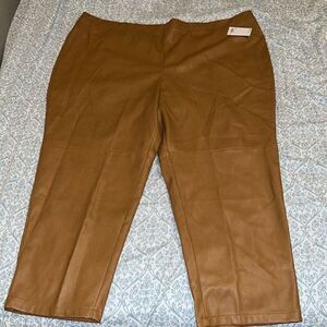 NWT Sonoma x Denise Bidot Tobacco Camel leather pants size 4X 4XL